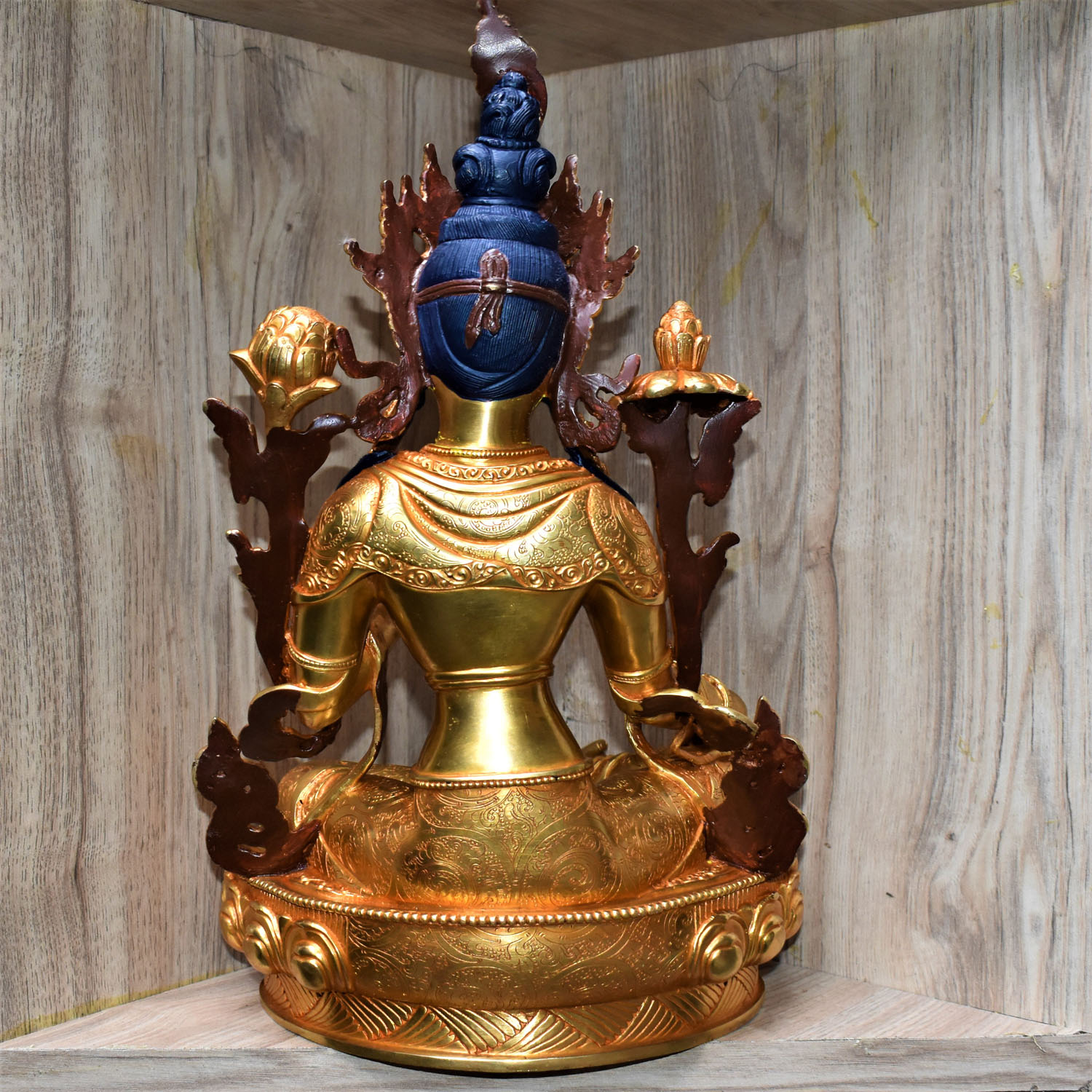 Green Tara Gold Plated Masterpiece Statue From Nepal