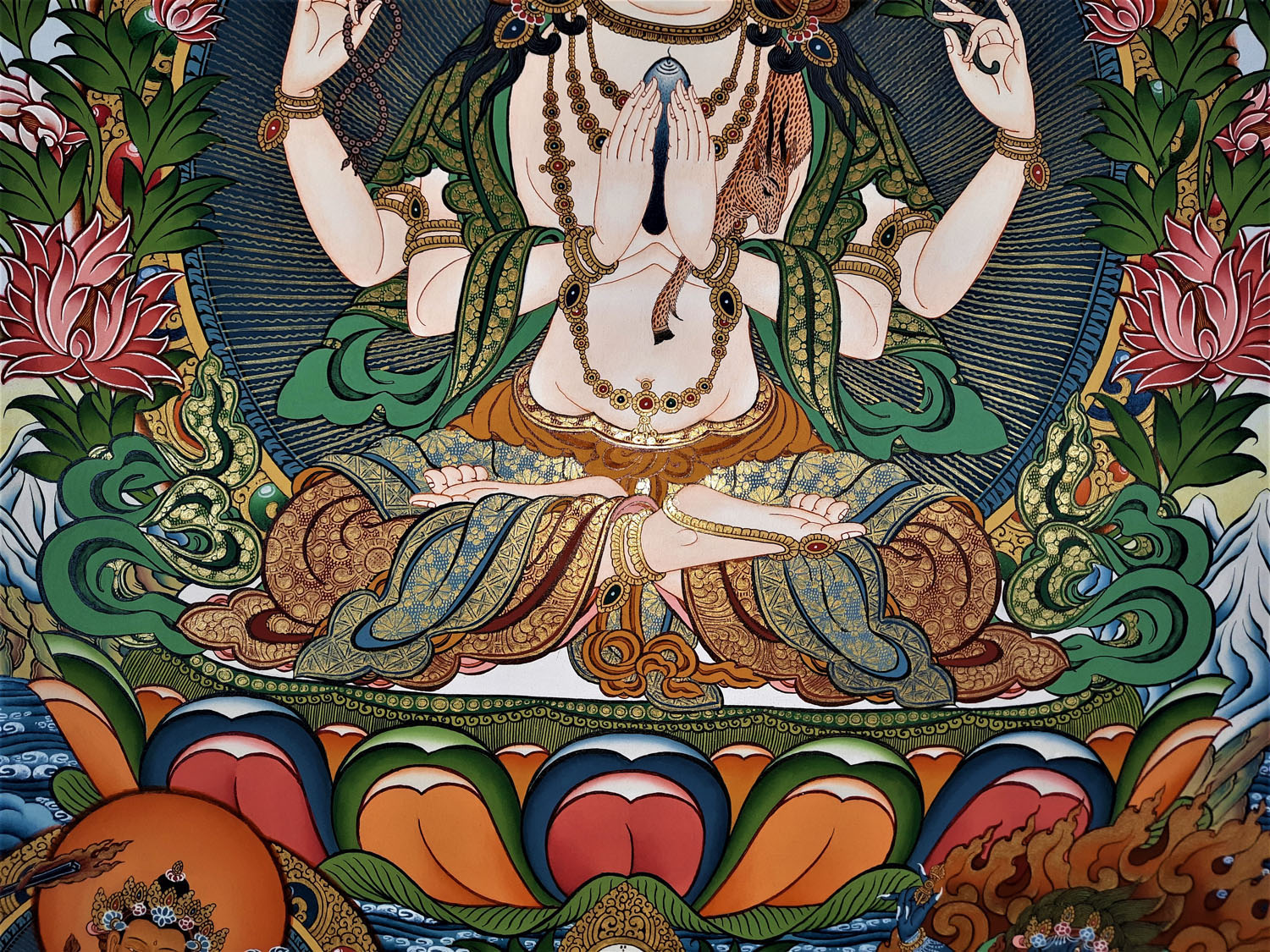 Chenrezig Masterpiece Thangka Painting