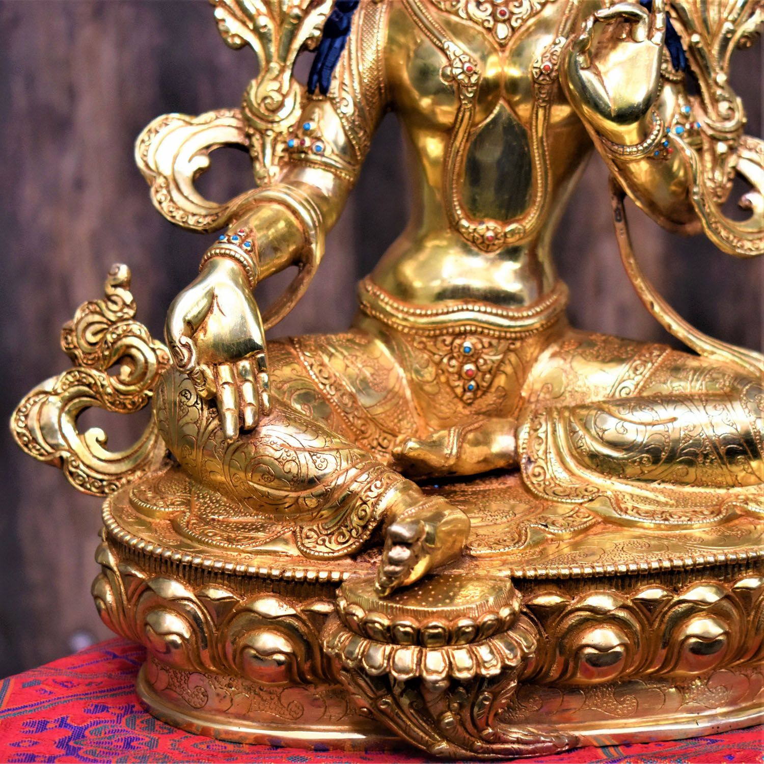 Green Tara Masterpiece Hand-Painted Tibetan Statue