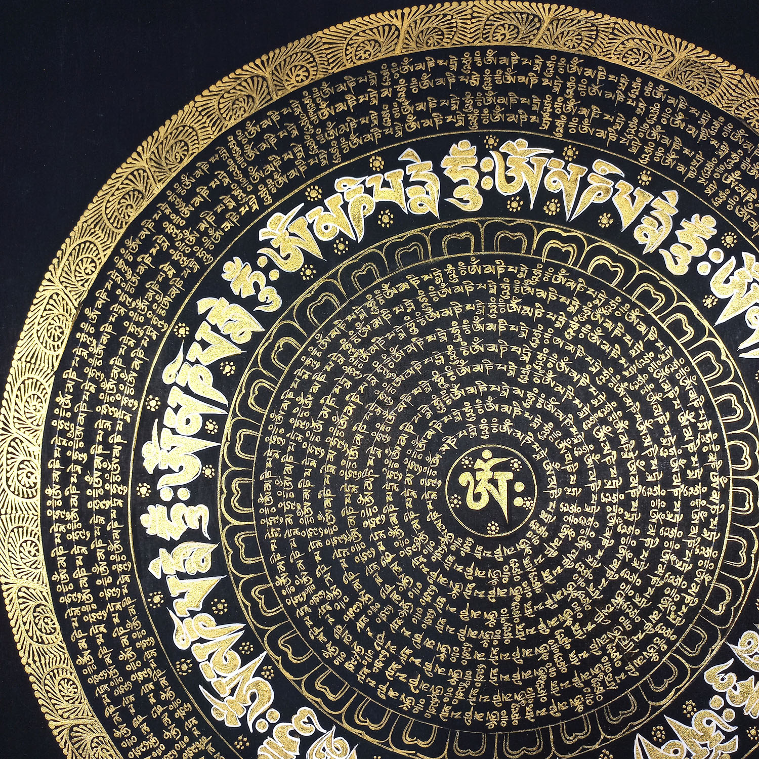 Om Mantra Mandala Tibetan Thangka Painting